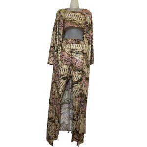 Wild Snakeskin 3 Piece Set By Fashion Nova Size XL Brown/Combo‎
